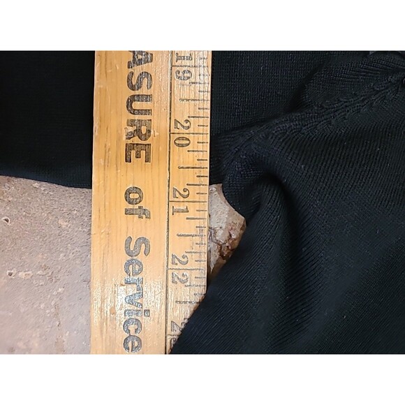 Nina Leonard Cardigan Sweater Crop Open Front Black Long Sleeve Sz XLarge - Picture 6 of 7